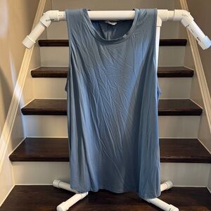 Casual Sleeveless Blue Muscle Tee